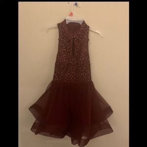 Ruffled Sequin Open Back Homecoming Dress